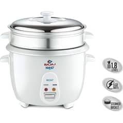 Bajaj RCX 7 Rice Cooker & Steamer | 1.8L | Rs 6,500