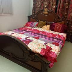 pure wooden bed and dressing