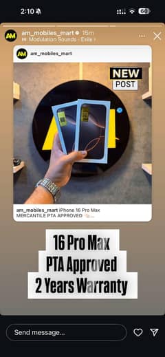 iPhone 16 Pro 256GB Desert Titanium PTA Approved  Box Pack