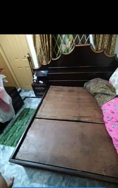 KING SIZE BED  WITH 2 SIDE TABLES -- GEINTLY USED AND AFFORDABLE