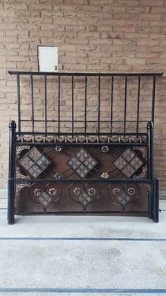 Iron bed for sale with 4" mattress