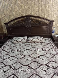 double bed for sale with side tables 03347696497