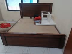Double bed with 2 side tables