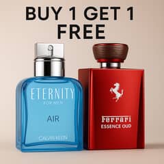 Buy 1 Get 1 Free - Ferrari Essence Oud + Eternity Air Perfume - Long