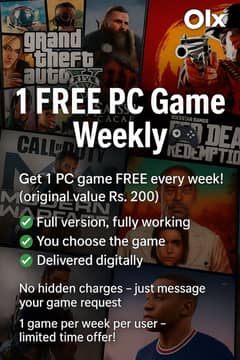 1 FREE PC Game Weekly (Worth Rs. 200) – Cracked & Full Version 