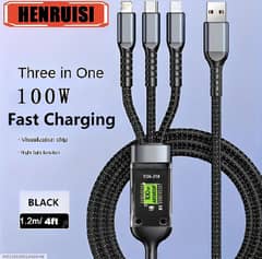 Rechargeable 3 in 1 charging cables