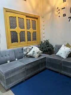 6 seater velvet sofa