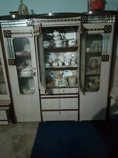 Bed with Mattress and Side Tables, Almirah, Dressing Table & Divider.