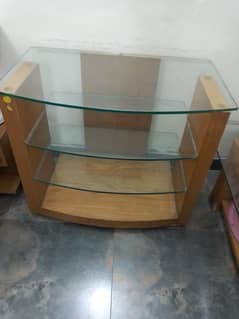 TV trolly with three glas shelves