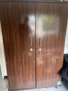  Wooden Wardrobe with Lock & Wheels – For Sale