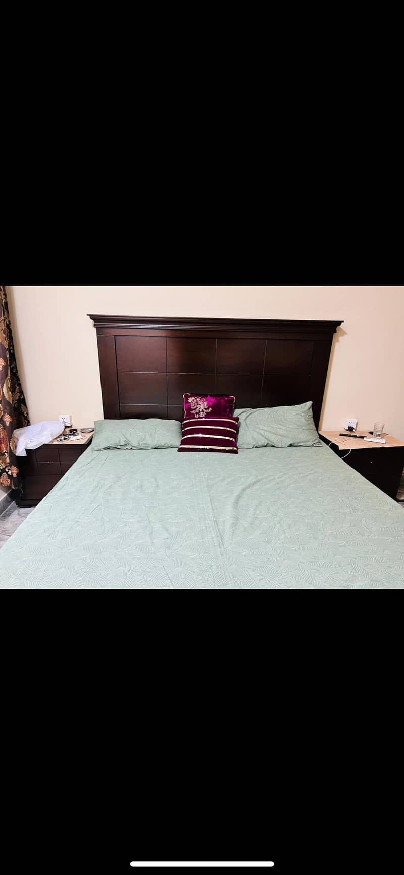 Wooden Bed set Along with side tables and dressing table 0