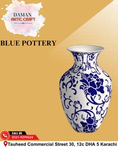 Blue pottery vase