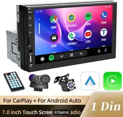 CAR MP5 PLAYER WITH WIRED ANDROID AUTO AND CARPLAY 1-DIN