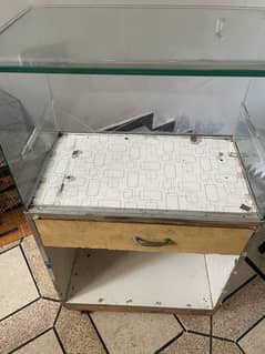 Counter with glass or draw