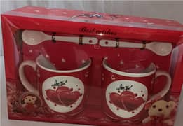 Brand New!! Romantic "Love You" Couple Mug Set with Spoons_Gift Boxed