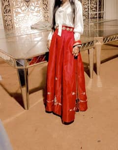 tissue skirt with shirt & dupatta