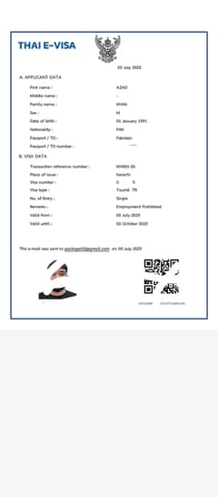 Thailand e-visa done