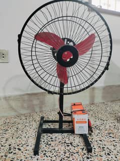 12 vault chargeable fan with stand 7 ampere battery