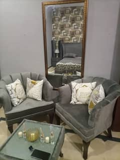 Bedroom chairs with table