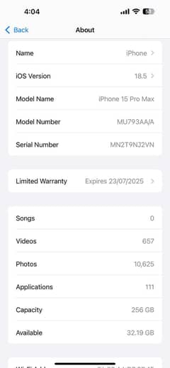 I Phone 15 Pro Max  256Gb