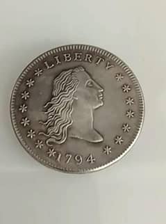 VERY VERY RARE COIN 1794 USA FLOWING HAIR SILVER DOLLAR COIN, OLD COIN