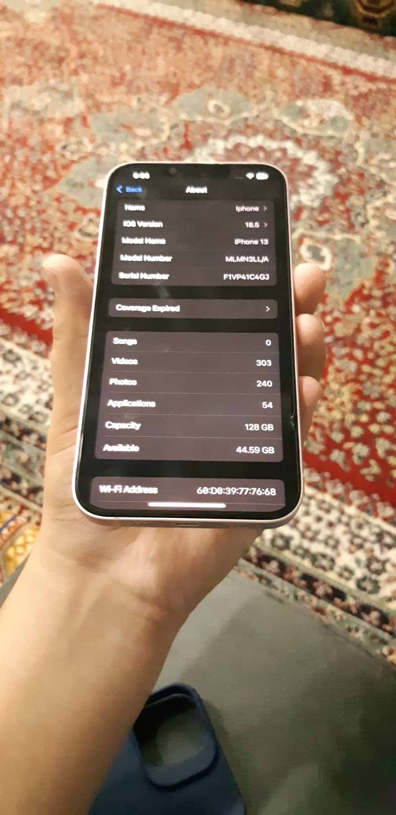 Iphone 13 white/pink 100 bh orignal pannel display 2
