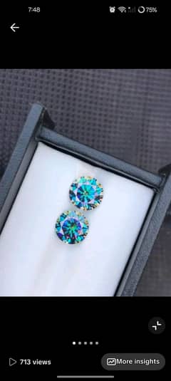 Real rare Rainbow color moissanite pair top quality gem guaranteed