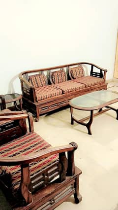 original wood sofa set 3 seater 2 single seater