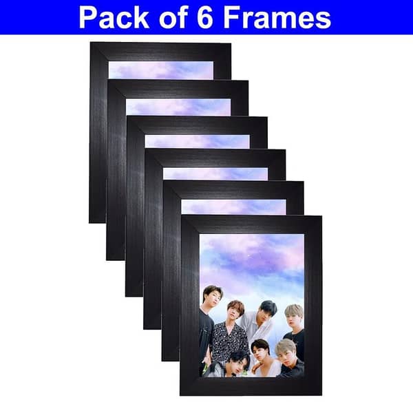 Wooden Photo Frames with Glass Front for Table and Wall - 5x7 Size, Set of 6