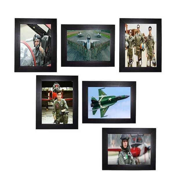 Set of 6 Black Wooden Photo Frames - 4x6 Inches for Wall and Table Display