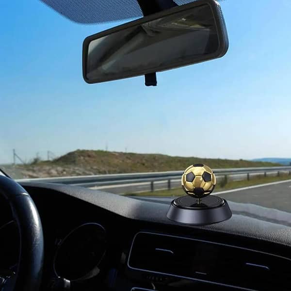 Solar-Powered Rotating Football Car Air Freshener | Long-lasting Fragrance & Fan Favorite Design