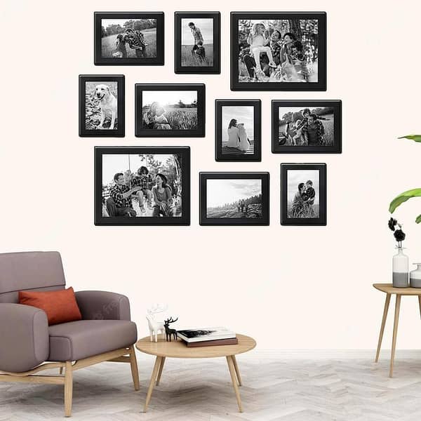 Set of 10 Black Photo Frames for Timeless Memories and Stylish Decor - Elegance in Every Wall Frame - Capture Life's Beauty Enhance Your Wall With Black Classy Picture Frames For Home and Office Wall Decoration