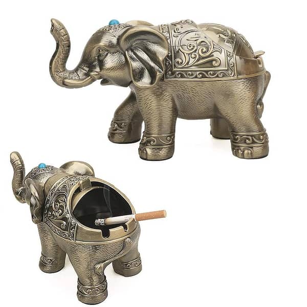 Ashtray For Home Antique Metal Retro Elephant Model Mughal Art Ashtrays For Home and Office