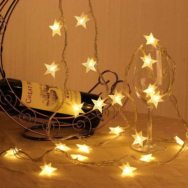 Star Fairy Lights | Battery Operated LED String Lights | Room & Party Decor | 20 Stars Romantic Bedroom Lights