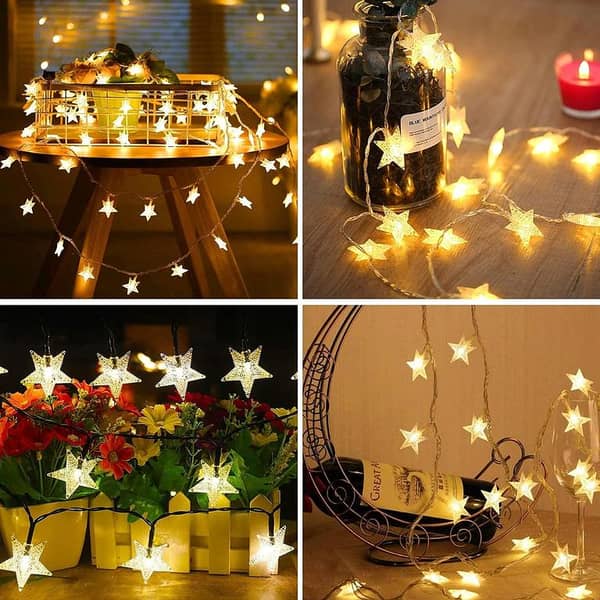 Battery Operated Star Fairy Lights (10ft) on  - Pakistan's Favorite Battery Star Lights String for Party and Home Decor