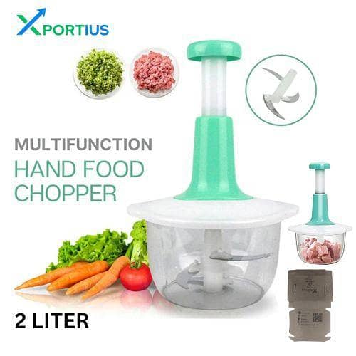 XPORTIUS Chopper Mini Cup Food Processor - Quick Press Start Operation with 3-Blade Thickening Bowl for Chopping Fruits, Vegetables, Nuts and More