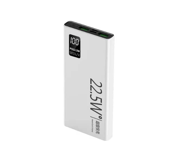 QTech 10000mAh Power Bank with 22.5W Super Fast Charge and Portable Design, Compatible with USB-C and USB-A Devices