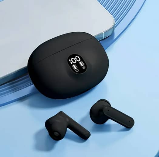 M04 Wireless Earbuds with Microphone and LED Display | Bluetooth 5.3 | Waterproof and Noise Reduction | Sports Headset with Heavy Bass and Crystal Clear Sound