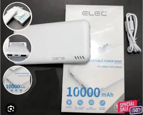10000mAh Power Bank with Dual USB Ports for Fast Charging Compatible with iPhone, Samsung, Xiaomi, and More