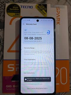 Techno Spark 20 (128Gb + 16Gb Ram) Dual Speaker - 50Mp Camera - wrnty