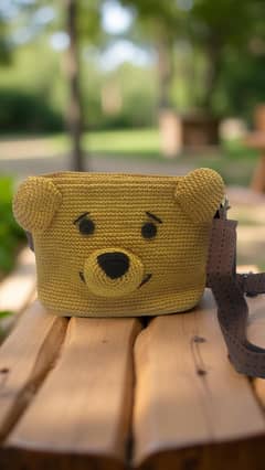 Sunny Bear Buddy Crochet Bag for Kids littel explorer
