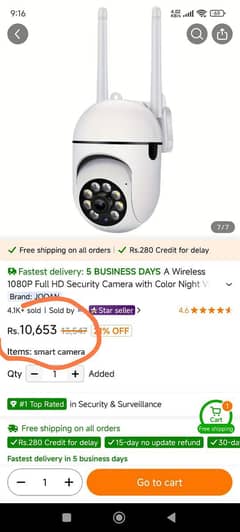 (sell at loss) half price v720 wifi camera brand new