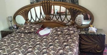Pure wooden full size bed set
