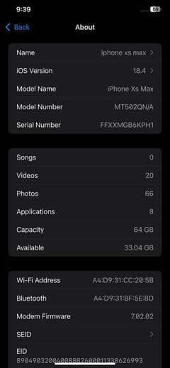 I phone xsmax 64gb