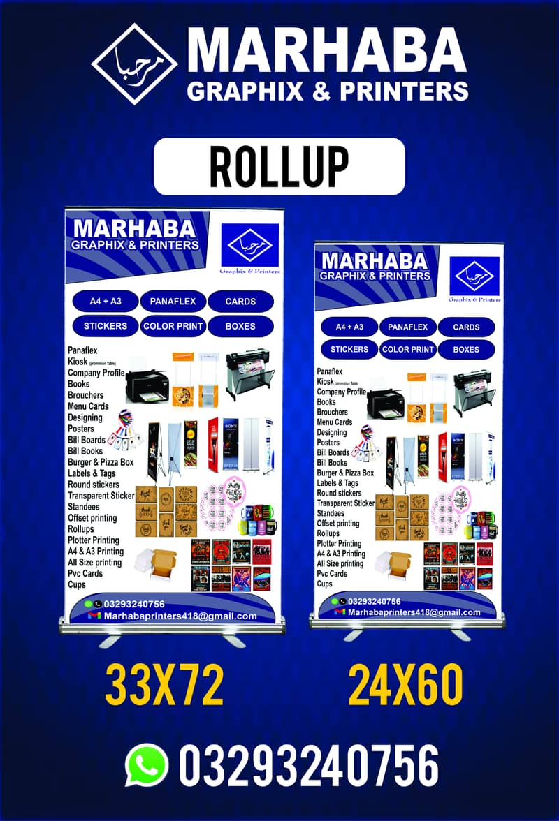 Rollup Standees, Display Stands, Flex Banners,Non-Tear Printing 1