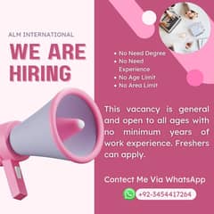 Urgently Staff Required For Office Work And Online Marketing.