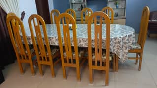Oak wood Dining table with chairs