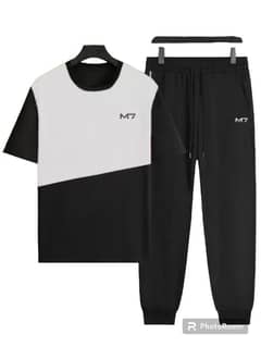 2pcs unisex polyester printed tracksuit