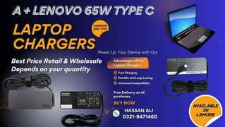Lenovo laptop charger | lenovo type c 65w |  laptop Chargers in Lahore