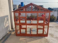2 story parrots wooden cage